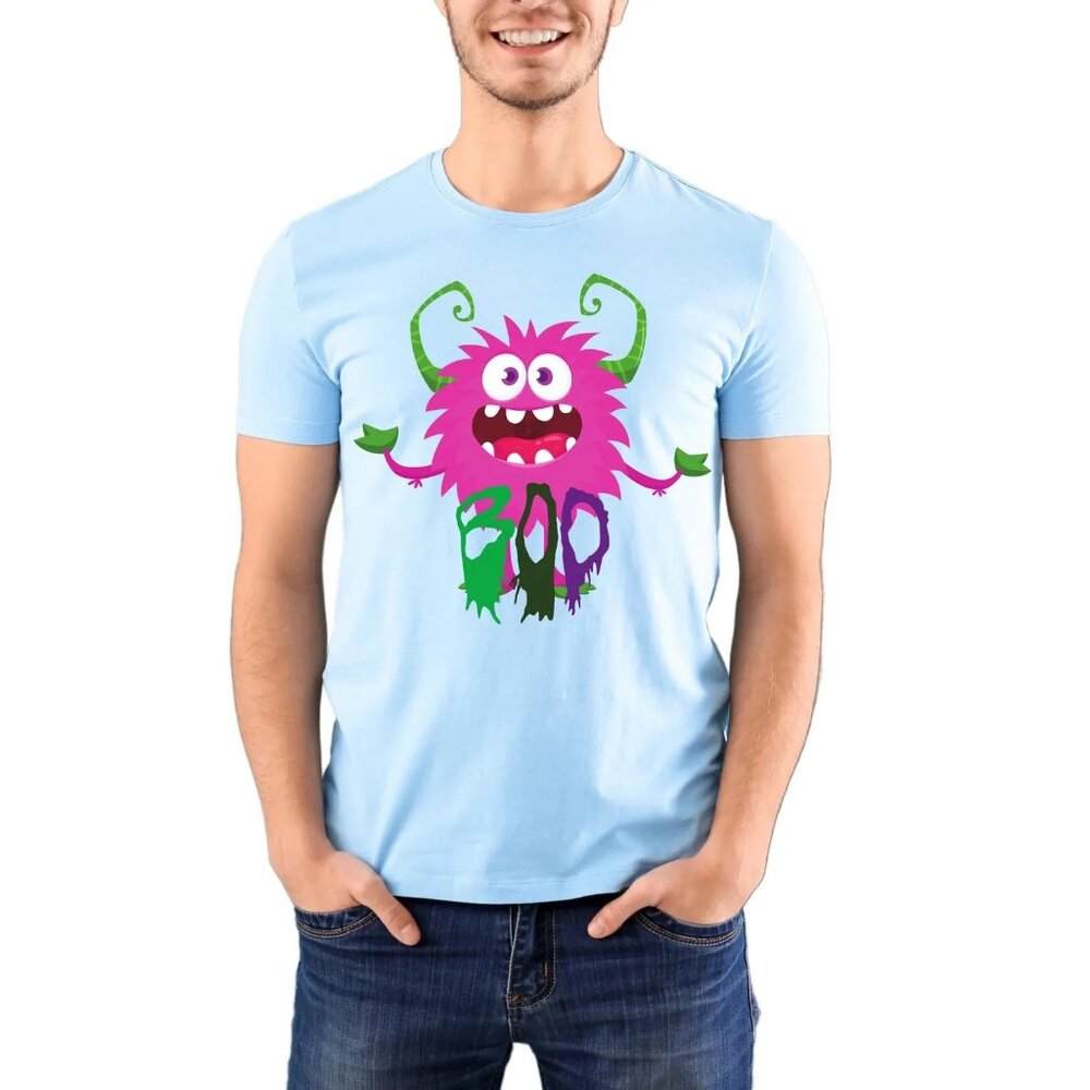 Pink Monster 'Boo' T-Shirt - Cute and Fun Monster Design for Halloween and Casua